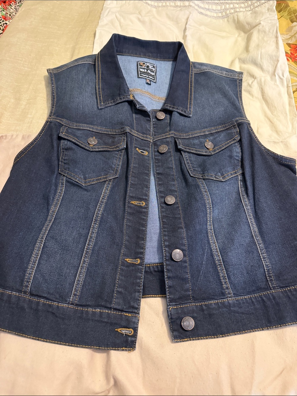 Wax Jean Dark Blue Denim Vest